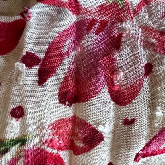 SKIES ARE BLUE Floral Flutter Sleeve Maxi Dress Pink White Size XS NWOT Flaw - Picture 14 of 14